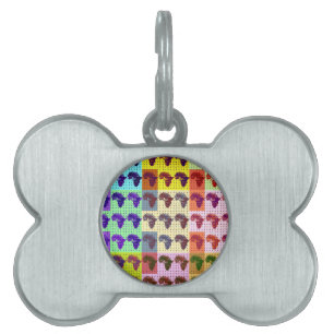 Beautiful African Map Chequered Pap art ethnic Pet ID Tag