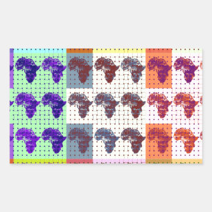 Beautiful African Map Chequered Pap art ethnic  Rectangular Sticker