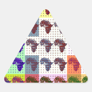 Beautiful African Map Chequered Pap art ethnic  Triangle Sticker