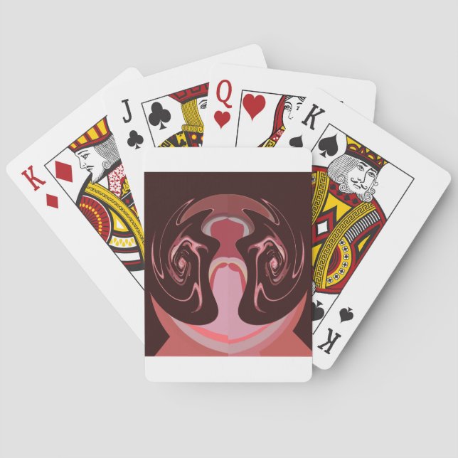 Beautiful African Maroon Motif Print Design Playing Cards (Back)