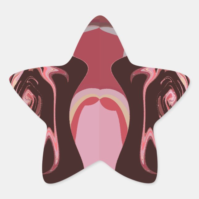 Beautiful African Maroon Motif Print Design Star Sticker (Front)