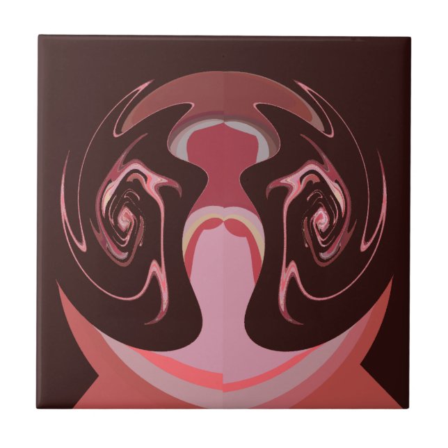 Beautiful African Maroon Motif Print Design Tile (Front)