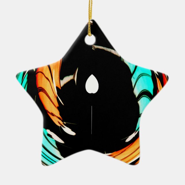 Beautiful African Motif Art Print Ceramic Tree Decoration (Front)