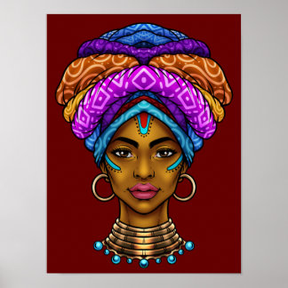 Beautiful African Queen Poster