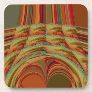 Beautiful African Traditional Golden Brown Motif Coaster