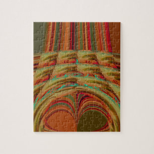 Beautiful African Traditional Golden Brown Motif Jigsaw Puzzle
