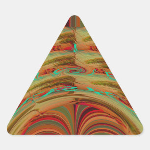 Beautiful African Traditional Golden Brown Motif  Triangle Sticker