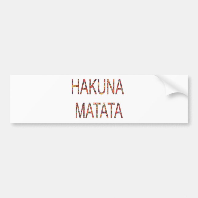 Beautiful African Vintage Colours Hakuna Matata Ar Bumper Sticker (Front)