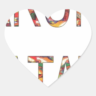 Beautiful African Vintage Colours Hakuna Matata Ar Heart Sticker