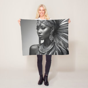 Beautiful African woman Fleece Blanket