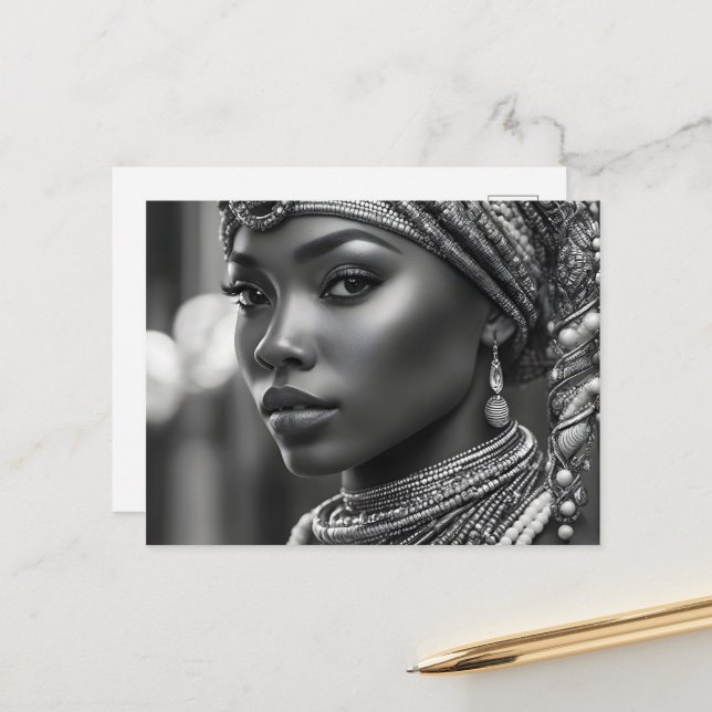 Beautiful African woman Postcard (Front/Back In Situ)