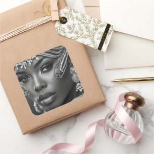 Beautiful African woman Square Sticker