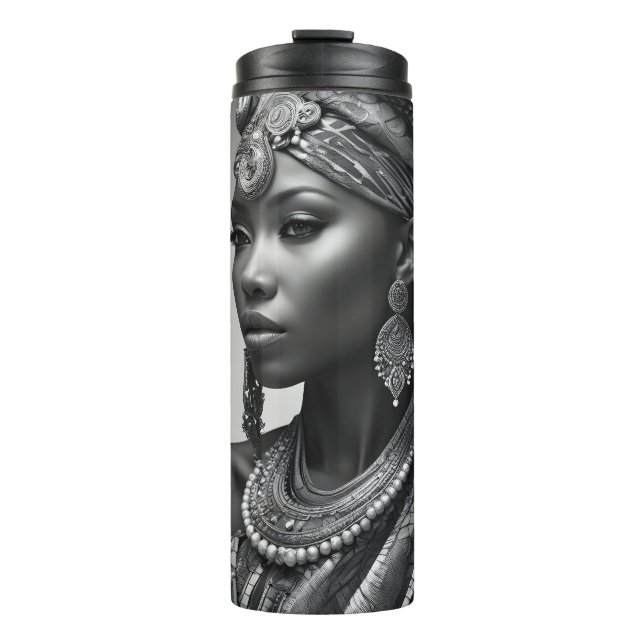 Beautiful African woman Thermal Tumbler (Front)