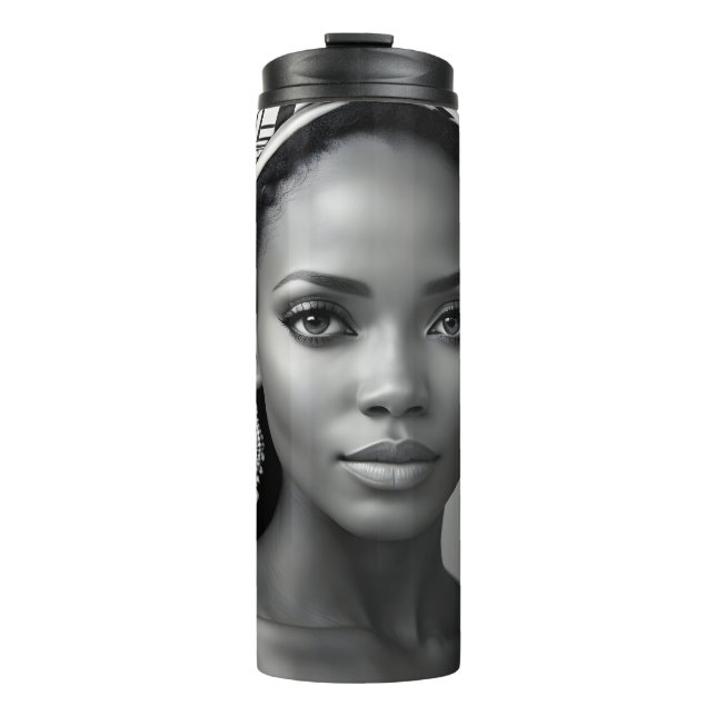 Beautiful African woman Thermal Tumbler (Front)