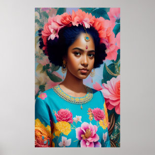 Beautiful afro hair lady poster