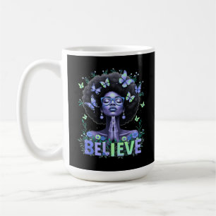 Beautiful Afro Woman Black Queen Praying Tribute Coffee Mug