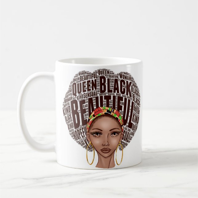 Beautiful Afrocentric Strong Black Queen Coffee Mug (Left)