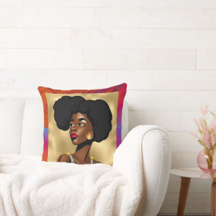 Beautiful Afrocentric Style Woman  Cushion