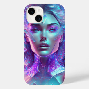 Beautiful Ai Art Pretty Icy Glass like Woman Case-Mate iPhone 14 Case