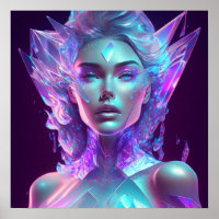 Beautiful Ai Art Pretty Icy Glass like Woman