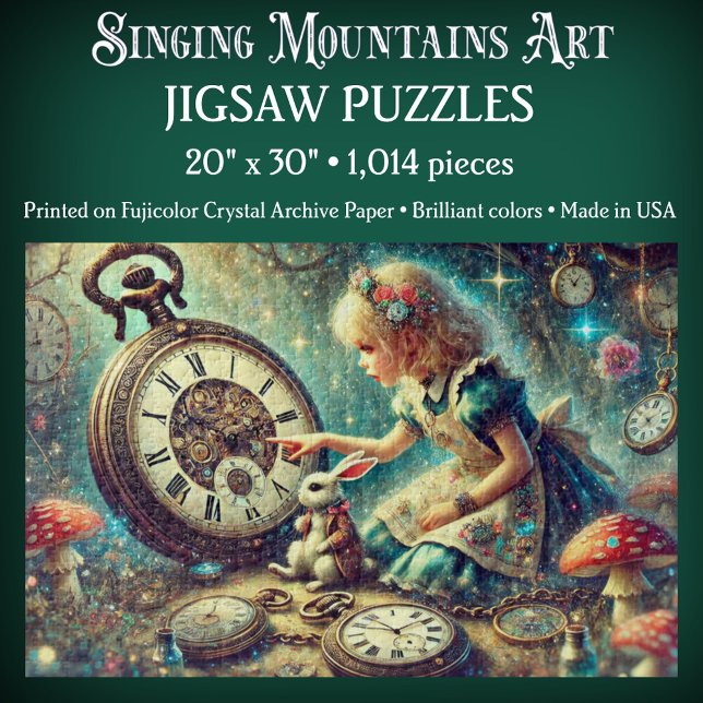 Beautiful Alice and Rabbit Fairytale Art Jigsaw Puzzle (Creator Uploaded)