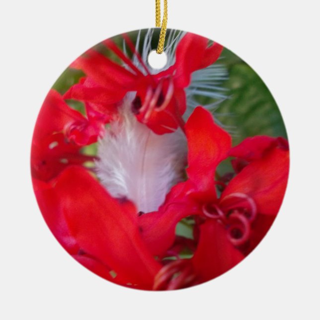 Beautiful Alien Crimson.jpg Ceramic Tree Decoration (Front)