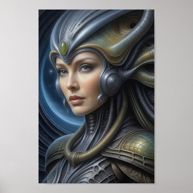 Beautiful Alien Woman - 006 - Fantasy Art Poster (Front)