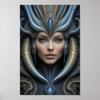 Beautiful Alien Woman - 013 - Fantasy Art Poster