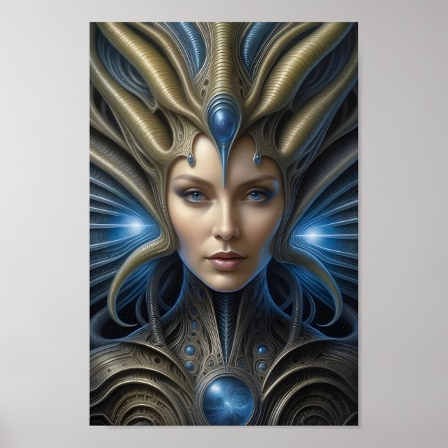 Beautiful Alien Woman - 015 - Fantasy Art Poster (Front)