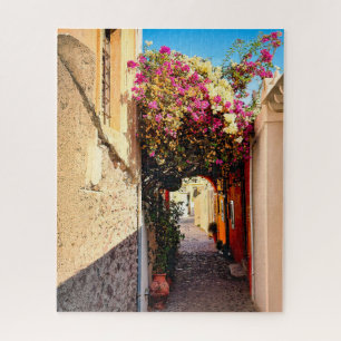 Beautiful Alleyway in Santorini, Greece Jigsaw Puzzle