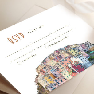 Beautiful Amalfi Coast Watercolor RSVP Reply Invit Invitation