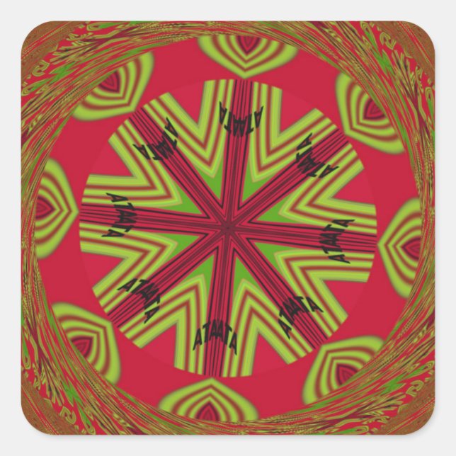 Beautiful Amazing Africa can Traditional Design Square Sticker (Front)