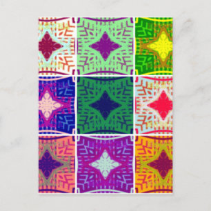 Beautiful Amazing African Chequered  Print pattern Postcard