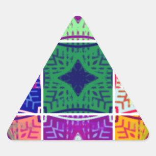 Beautiful Amazing African Chequered  Print pattern Triangle Sticker
