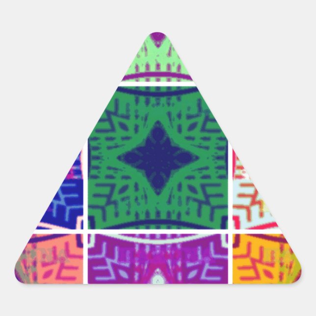 Beautiful Amazing African Chequered  Print pattern Triangle Sticker (Front)