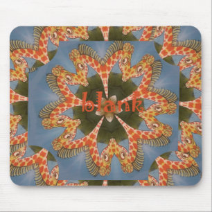Beautiful amazing African colourful Giraffe blank Mouse Pad