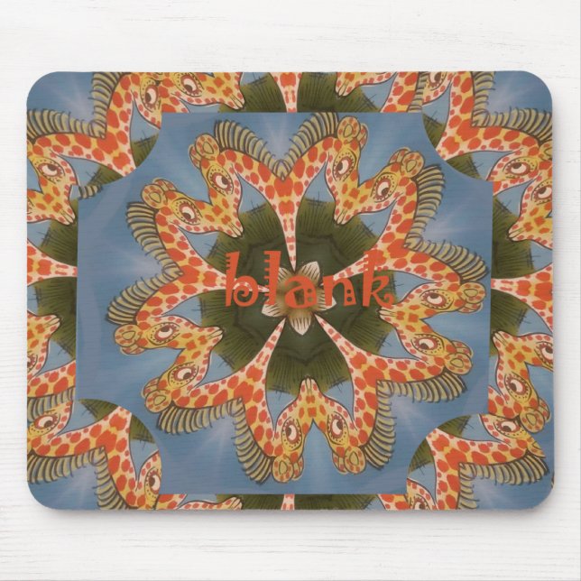 Beautiful amazing African colourful Giraffe blank Mouse Pad (Front)