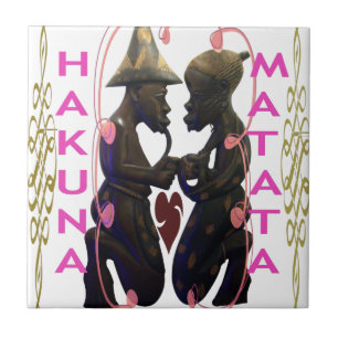 Beautiful Amazing African Couple: A Romantic Art Ceramic Tile