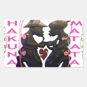 Beautiful Amazing African Couple: A Romantic Art Rectangular Sticker