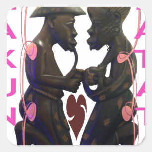 Beautiful Amazing African Couple: A Romantic Art Square Sticker