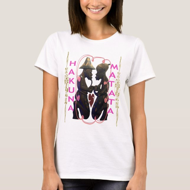 Beautiful  Amazing African Couple: A Romantic Art T-Shirt (Front)