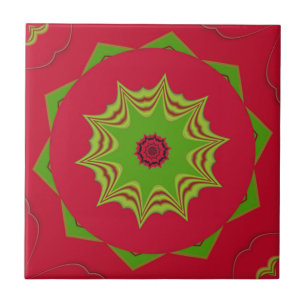 Beautiful amazing  African ethnic tribal red  Art Ceramic Tile