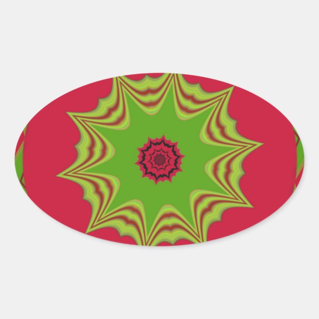 Beautiful amazing  African ethnic tribal red  Art Oval Sticker (Front)