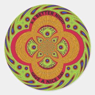 Beautiful amazing African Mandala Pattern Design Classic Round Sticker