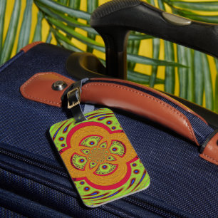  Beautiful amazing African Mandala Pattern Design Luggage Tag
