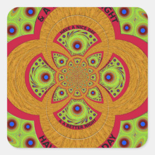 Beautiful amazing African Mandala Pattern Design Square Sticker