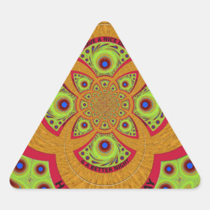  Beautiful amazing African Mandala Pattern Design Triangle Sticker
