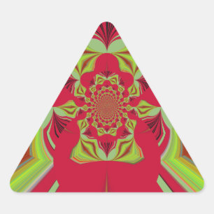 Beautiful Amazing African Red yellow Motif Pattern Triangle Sticker