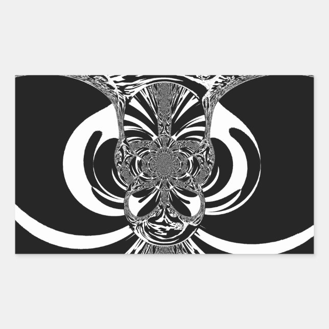  Beautiful amazing African white black Print art Rectangular Sticker (Front)