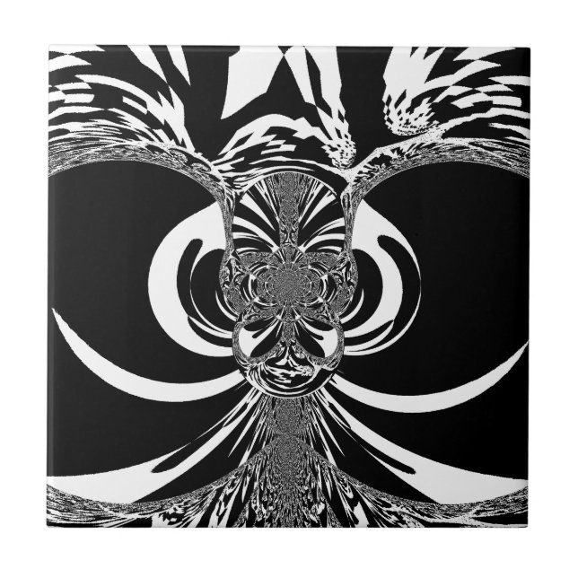  Beautiful amazing African white black Print art Tile (Front)